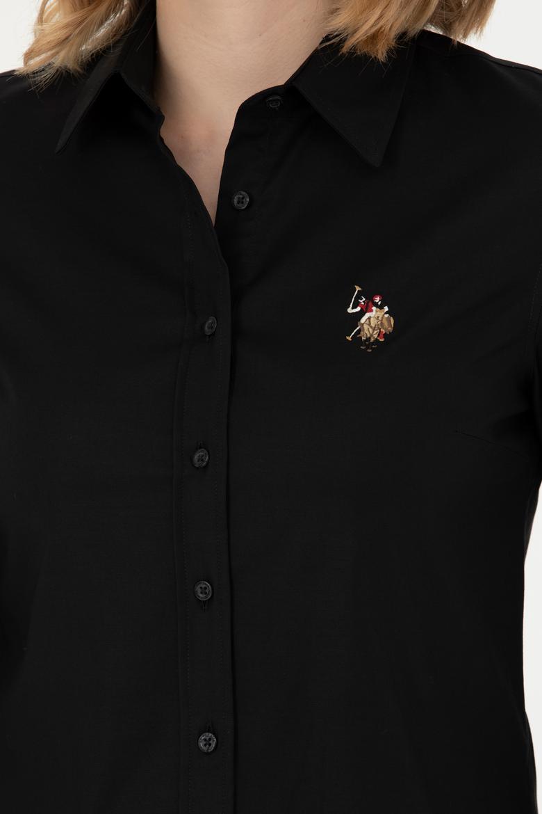 Kadın Siyah Uzun Kollu Basic Gömlek - 50271262030