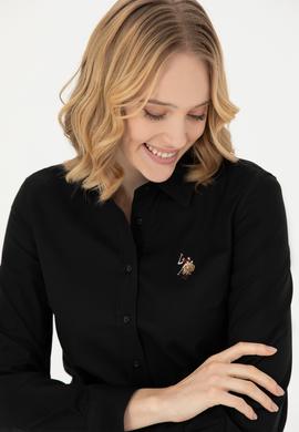 Kadın Siyah Uzun Kollu Basic Gömlek - 50271262030