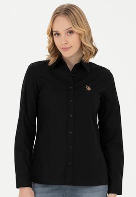 Kadın Siyah Uzun Kollu Basic Gömlek - 50271262030