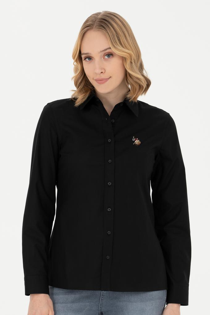 Kadın Siyah Uzun Kollu Basic Gömlek