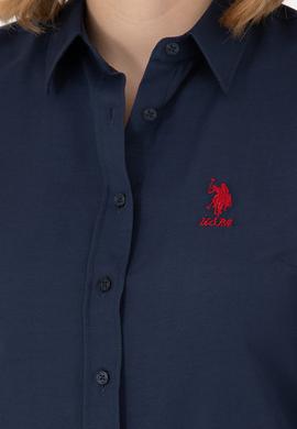 Kadın Lacivert Uzun Kollu Basic Gömlek - 50271267019