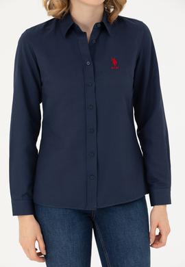 Kadın Lacivert Uzun Kollu Basic Gömlek - 50271267019