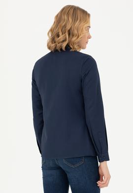 Kadın Lacivert Uzun Kollu Basic Gömlek - 50271267019