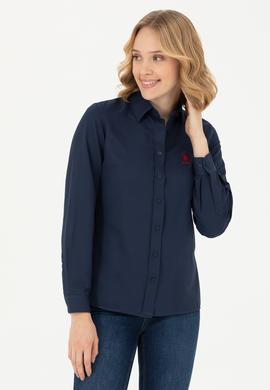 Kadın Lacivert Uzun Kollu Basic Gömlek - 50271267019