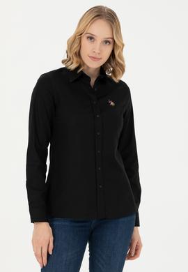 Kadın Siyah Uzun Kollu Basic Gömlek - 50271268027