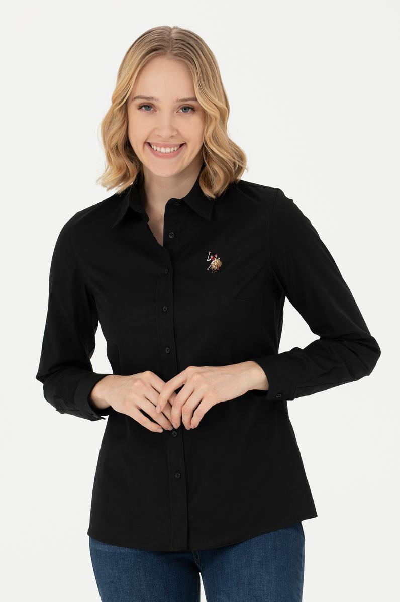 Kadın Siyah Uzun Kollu Basic Gömlek