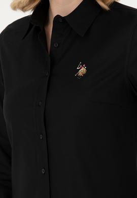 Kadın Siyah Uzun Kollu Basic Gömlek - 50271268027