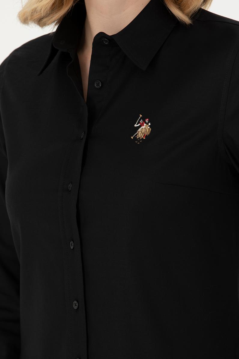 Kadın Siyah Uzun Kollu Basic Gömlek