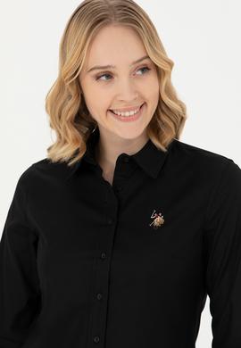 Kadın Siyah Uzun Kollu Basic Gömlek - 50271268027