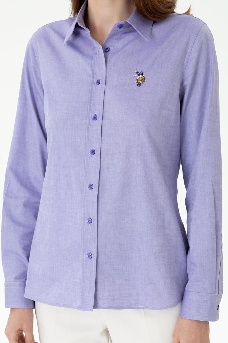 Kadın Mor Uzun Kollu Basic Gömlek - 50271268075