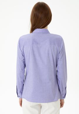 Kadın Mor Uzun Kollu Basic Gömlek - 50271268075