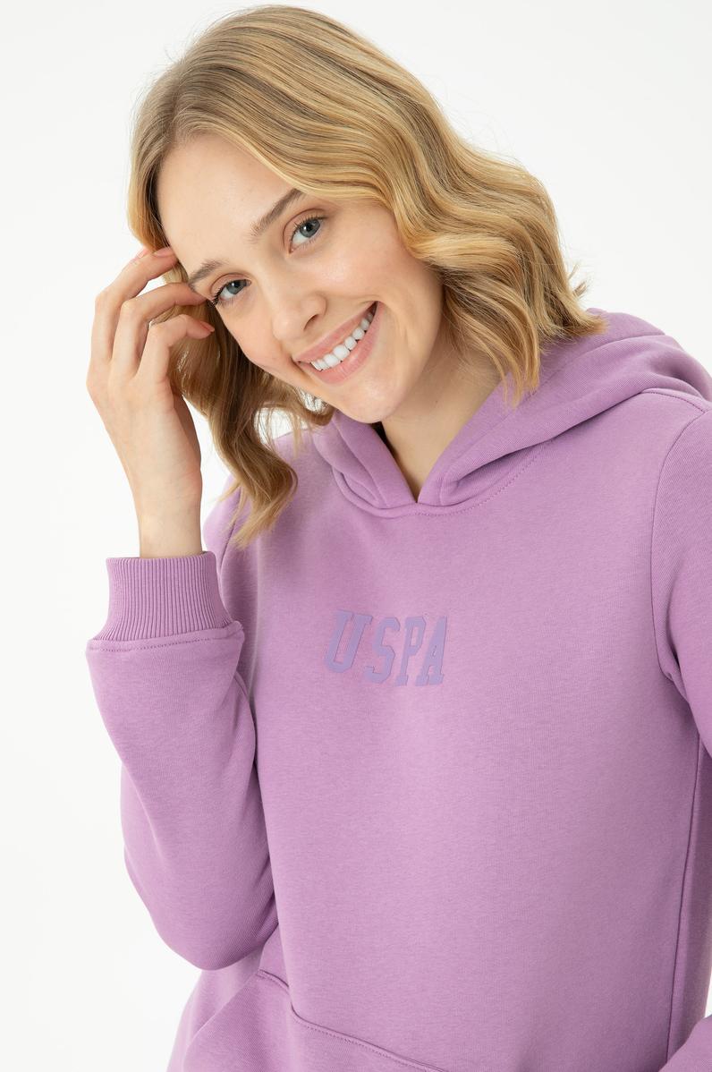 Kadın Lila Basic Sweatshirt