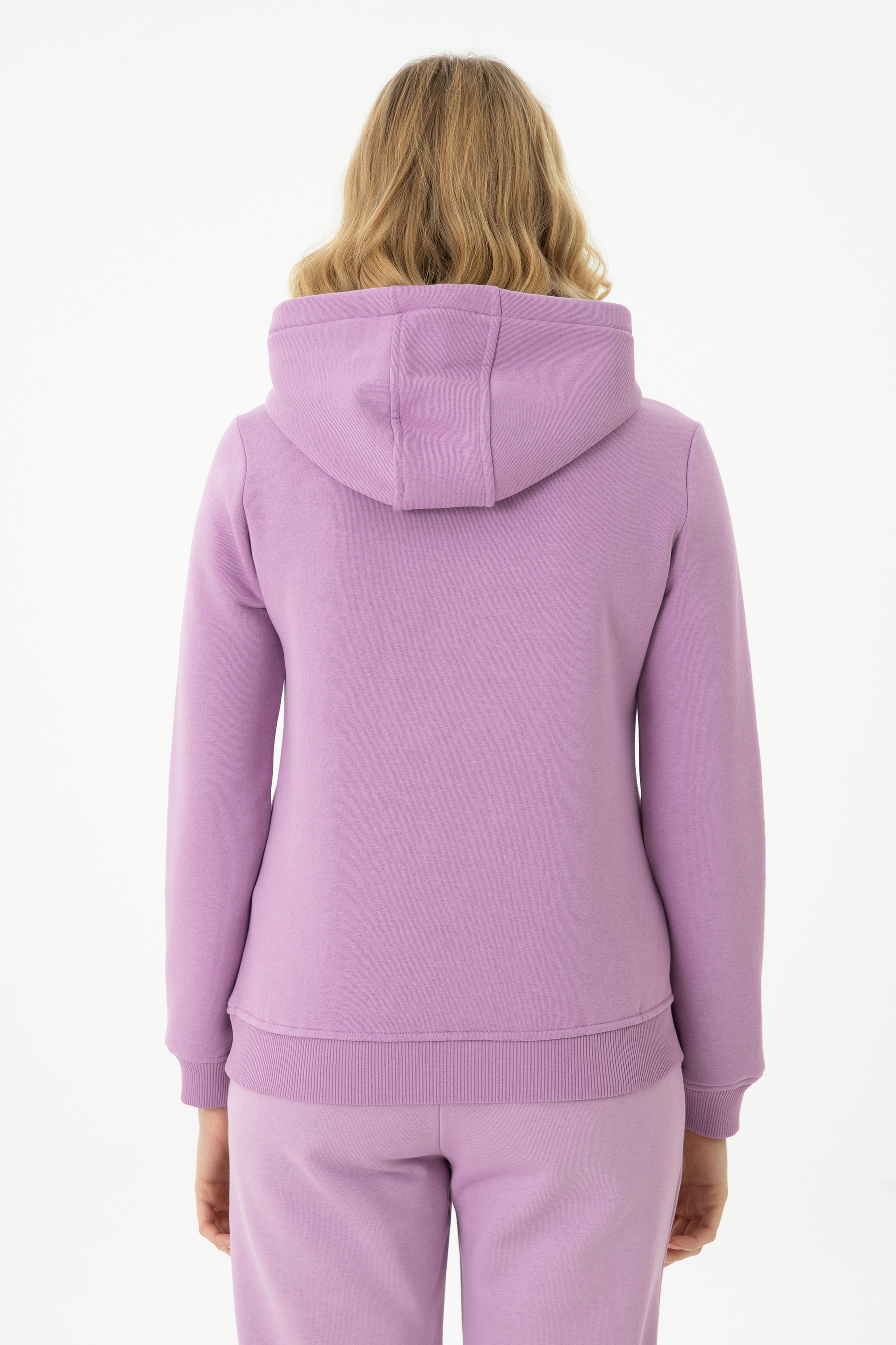 Kadın Lila Basic Sweatshirt - Image 5