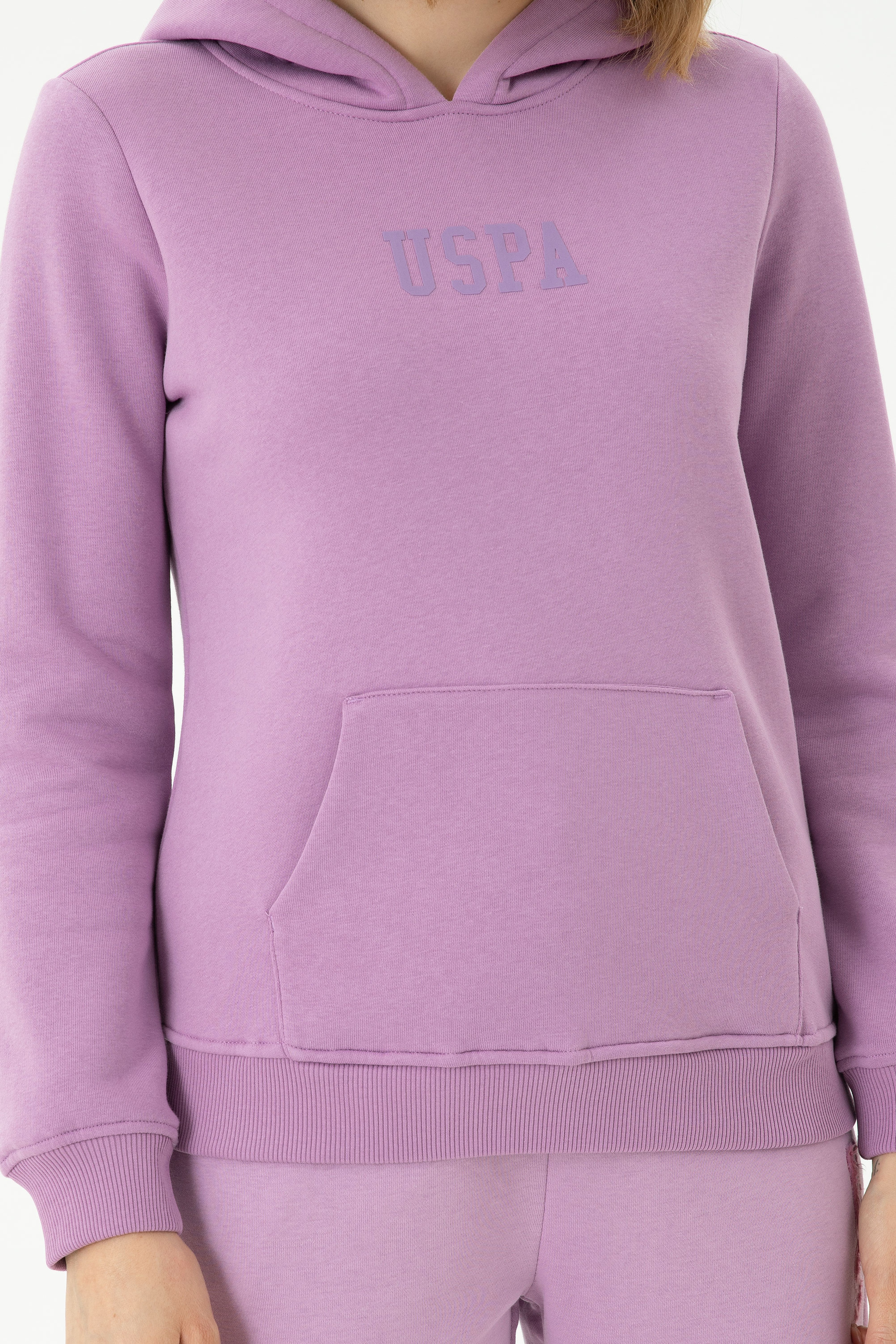 Kadın Lila Basic Sweatshirt - Image 6