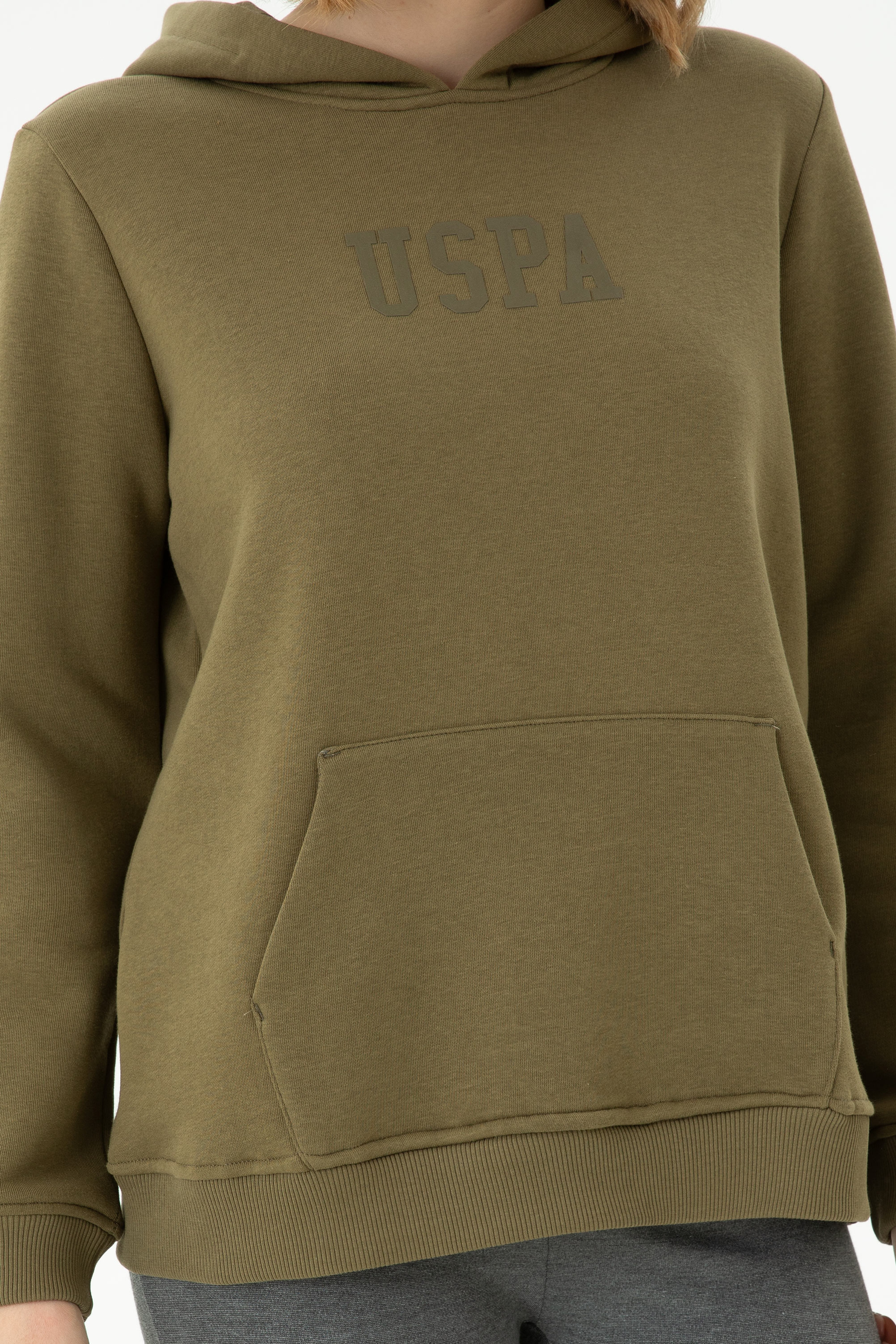 Kadın Haki Basic Sweatshirt