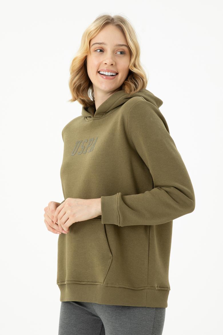 Kadın Haki Basic Sweatshirt