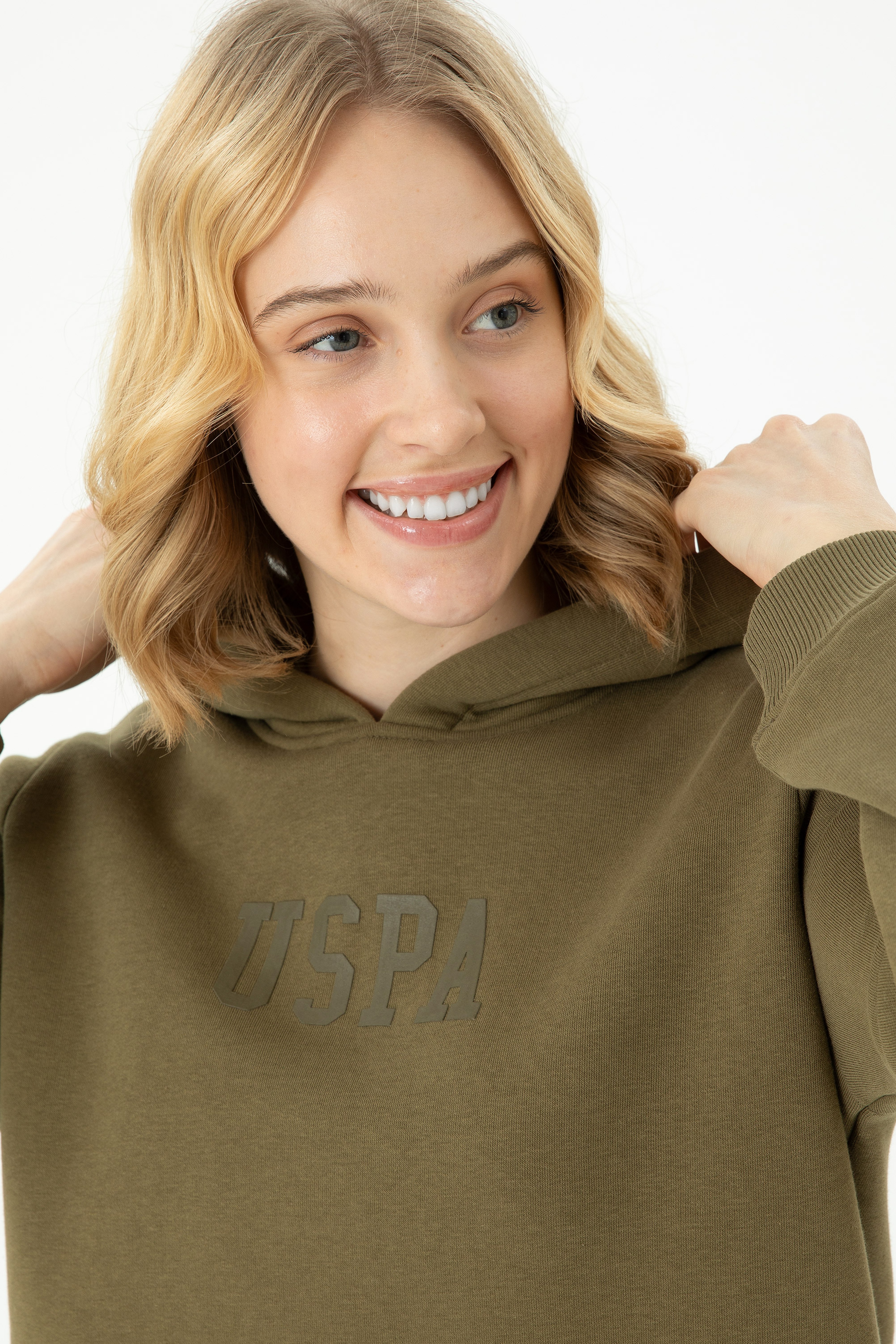 Kadın Haki Basic Sweatshirt