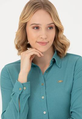 Kadın Mint Örme Gömlek - 50271572007
