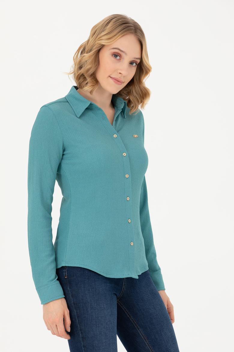 Kadın Mint Örme Gömlek - 50271572007