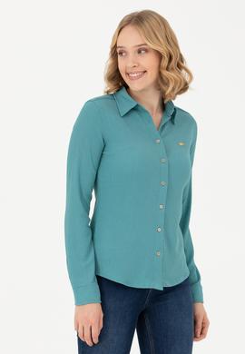 Kadın Mint Örme Gömlek - 50271572007