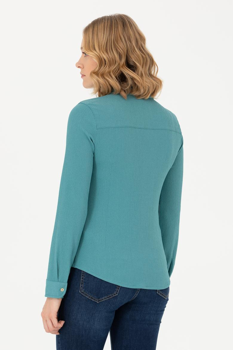 Kadın Mint Örme Gömlek - 50271572007