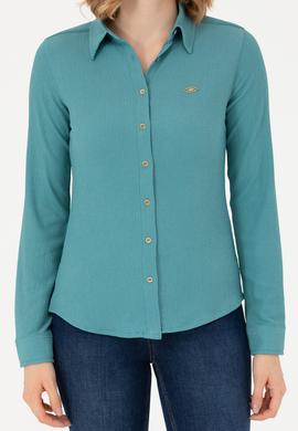 Kadın Mint Örme Gömlek - 50271572007