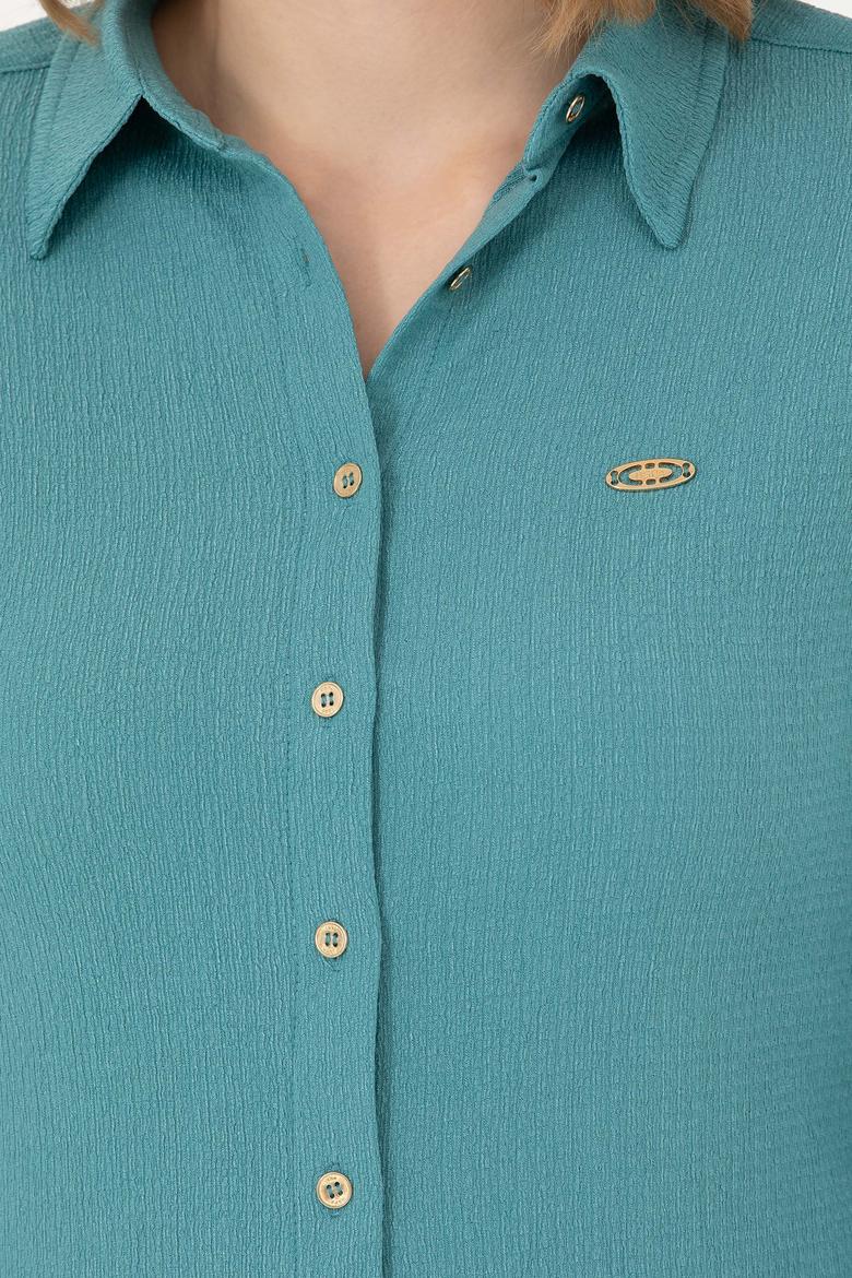 Kadın Mint Örme Gömlek - 50271572007