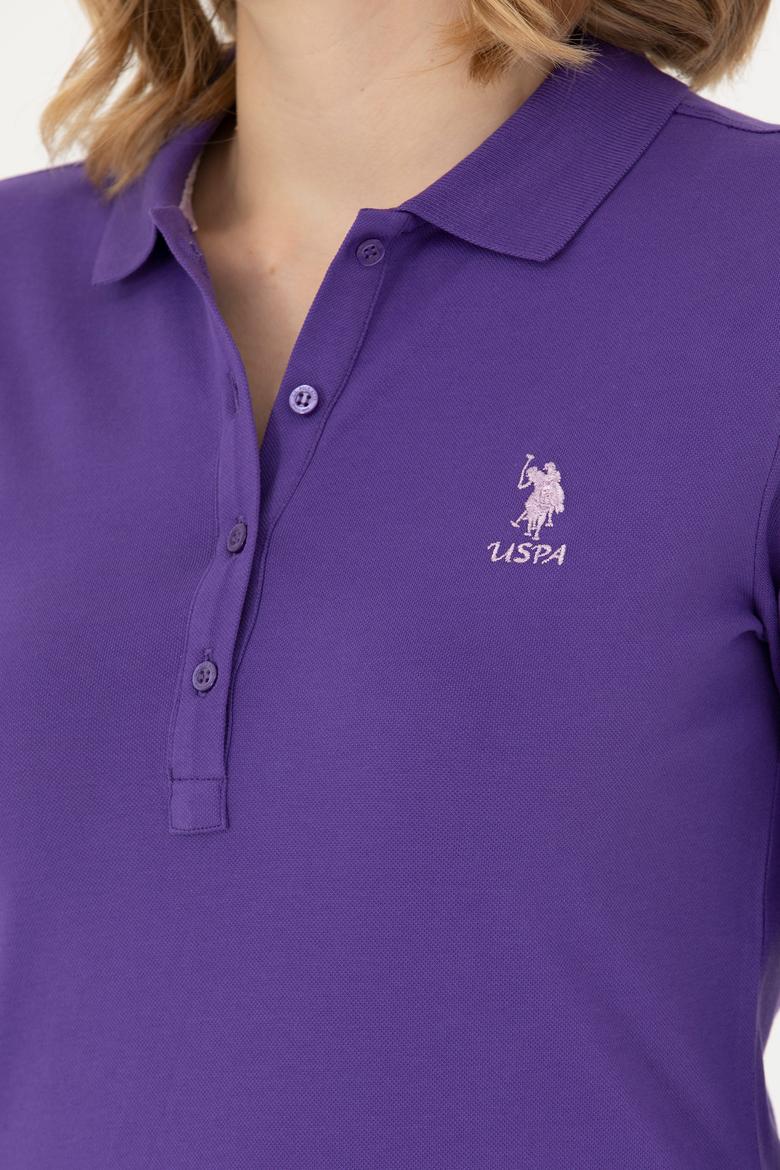 Kadın Mor Basic Polo Yaka Sweatshirt - 50271573094