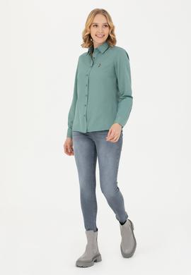 Kadın Mint Uzun Kollu Basic Gömlek - 50271935018