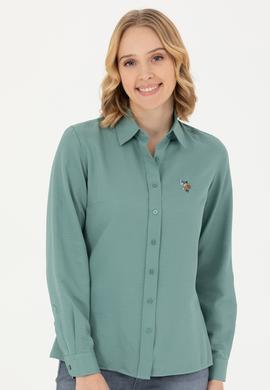 Kadın Mint Uzun Kollu Basic Gömlek - 50271935018