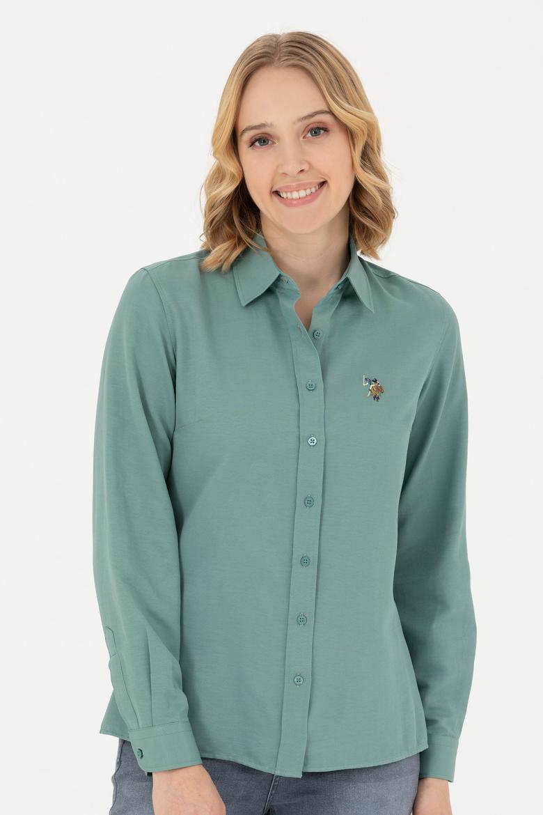 Kadın Mint Uzun Kollu Basic Gömlek - 50271935018