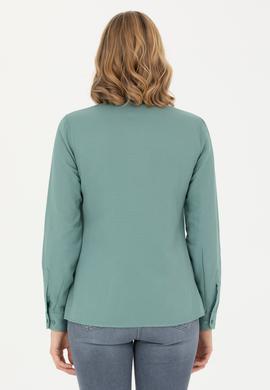 Kadın Mint Uzun Kollu Basic Gömlek - 50271935018