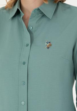 Kadın Mint Uzun Kollu Basic Gömlek - 50271935018