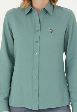 Kadın Mint Uzun Kollu Basic Gömlek - 50271935018