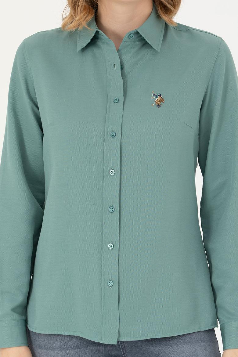 Kadın Mint Uzun Kollu Basic Gömlek - 50271935018