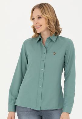 Kadın Mint Uzun Kollu Basic Gömlek - 50271935018