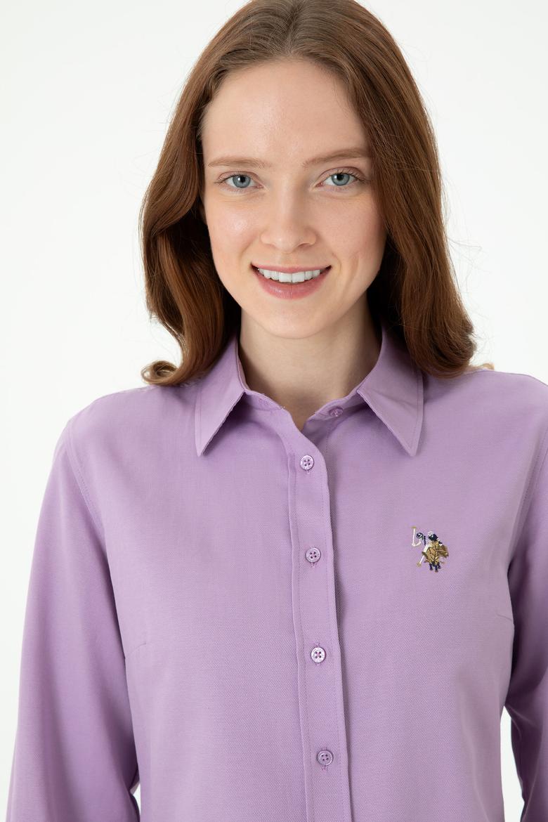 Kadın Lila Uzun Kollu Basic Gömlek - 50271935026