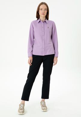 Kadın Lila Uzun Kollu Basic Gömlek - 50271935026