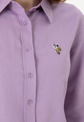 Kadın Lila Uzun Kollu Basic Gömlek - 50271935026