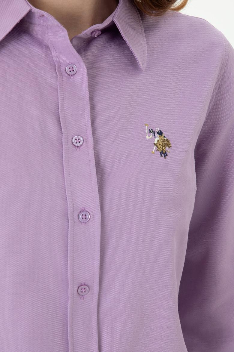 Kadın Lila Uzun Kollu Basic Gömlek - 50271935026