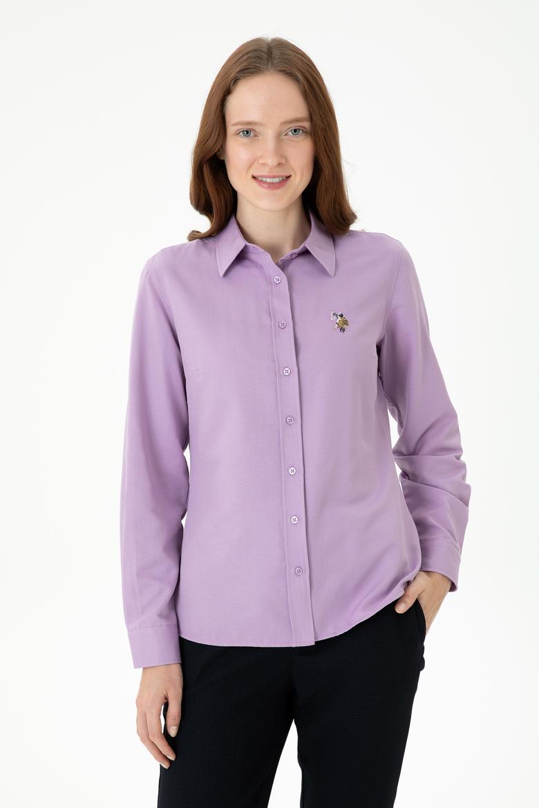 Kadın Lila Uzun Kollu Basic Gömlek - 50271935026