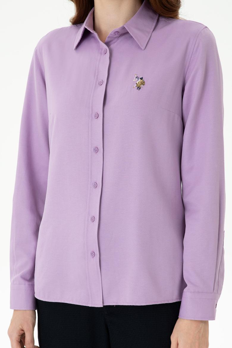 Kadın Lila Uzun Kollu Basic Gömlek - 50271935026