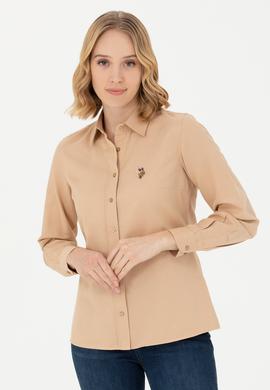 Kadın Kum Uzun Kollu Basic Gömlek - 50271935050