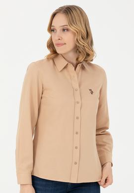 Kadın Kum Uzun Kollu Basic Gömlek - 50271935050