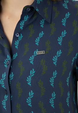 Kadın Lacivert Uzun Kollu Gömlek - 50272032011