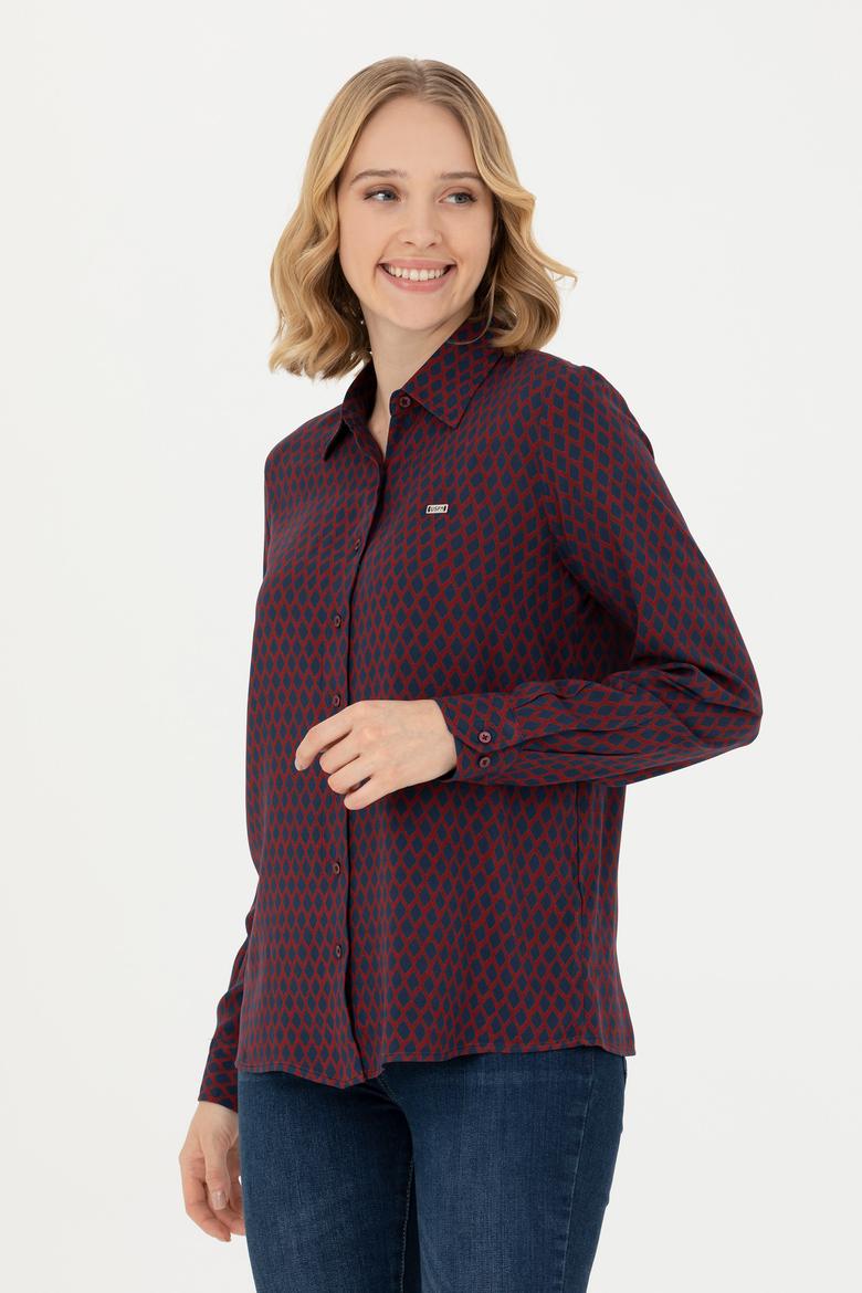 Kadın Kırmızı Uzun Kollu Gömlek - 50272150011