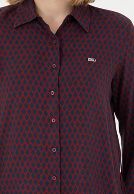 Kadın Kırmızı Uzun Kollu Gömlek - 50272150011