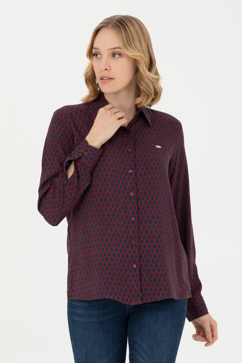 Kadın Kırmızı Uzun Kollu Gömlek