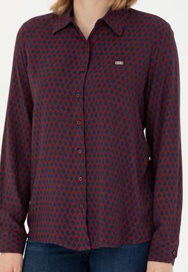 Kadın Kırmızı Uzun Kollu Gömlek - 50272150011