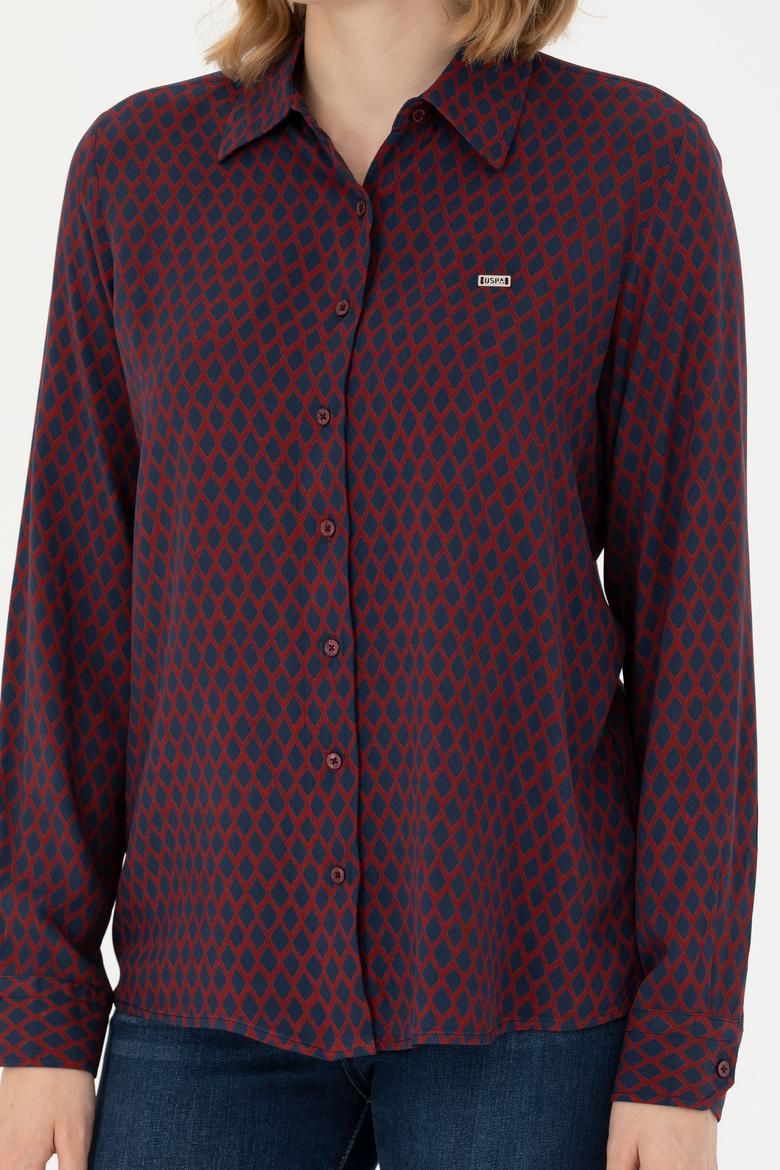 Kadın Kırmızı Uzun Kollu Gömlek - 50272150011